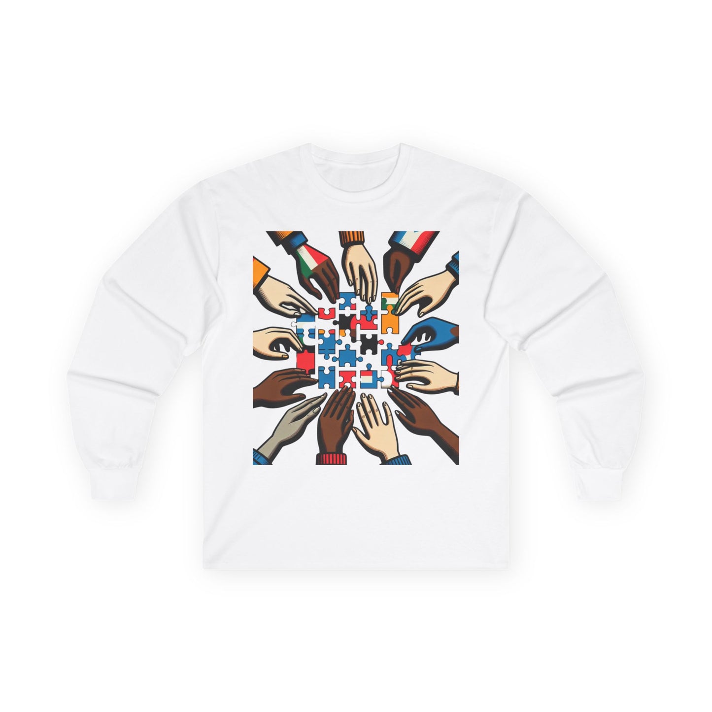 Unity & Celebration Long Sleeve Tee - Artful Design for Community Spirit