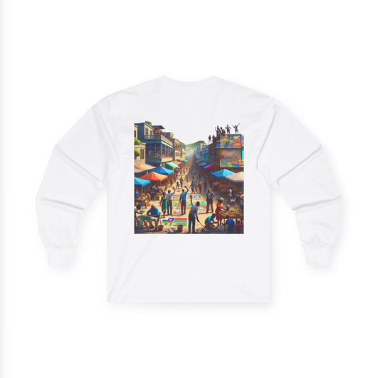 Unity & Celebration Long Sleeve Tee - Artful Design for Community Spirit